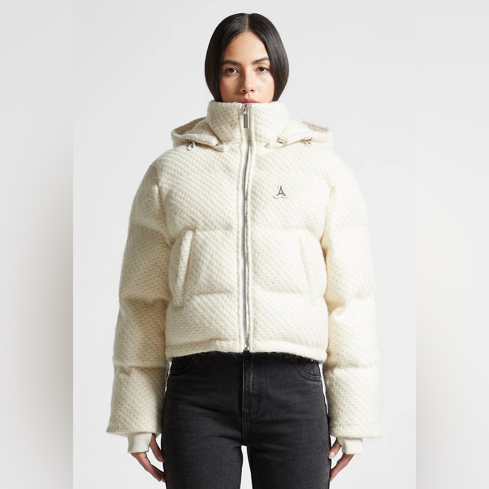 Maniere De Voir Textured Knit Puffer Sz 8, Brand New